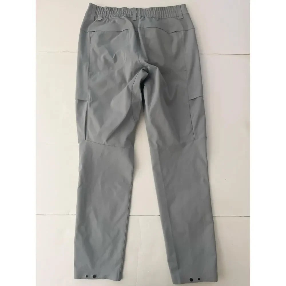 Lululemon Fixed Waist Pants Men 31 Gray Rain Hiking Elastic Waist Cargo Pockets